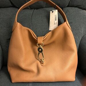 Dooney & Bourke Tan Hobo Bag with Gold Hardware
